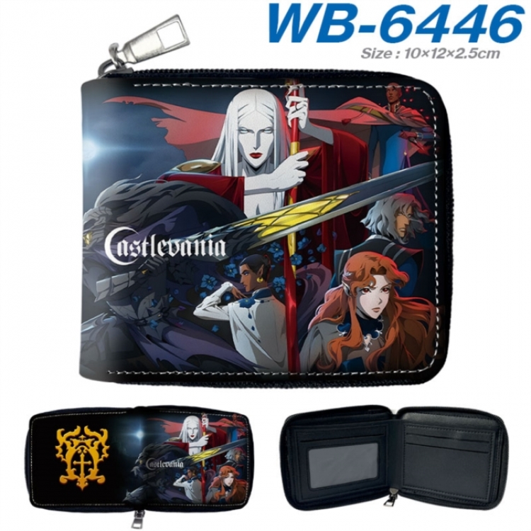 Castlevania Anime color short full zip folding wallet 10x12x2.5cm