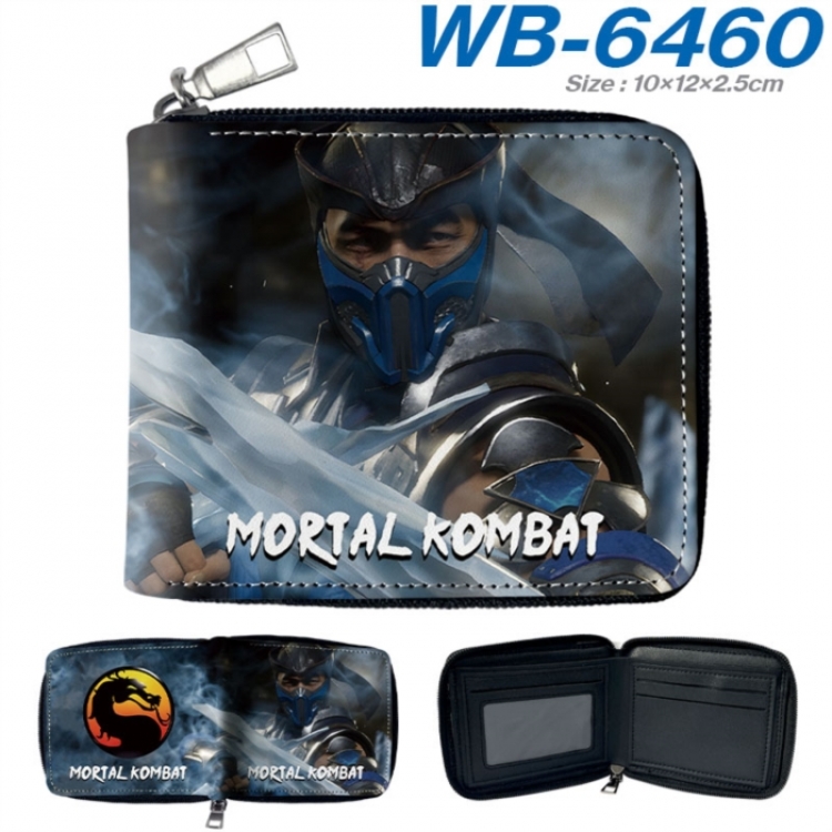 Mortal Komba Anime color short full zip folding wallet 10x12x2.5cm