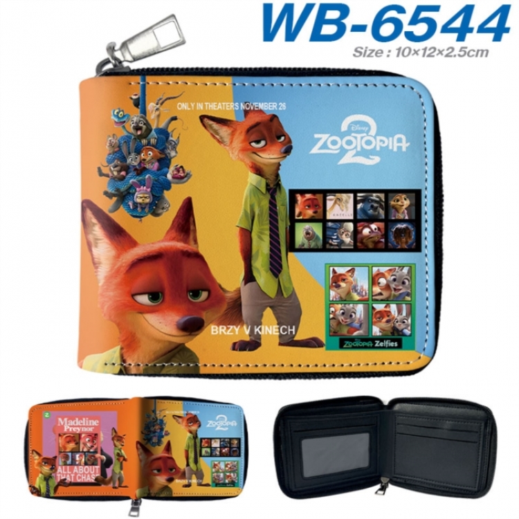 Zootopia Anime color short full zip folding wallet 10x12x2.5cm
