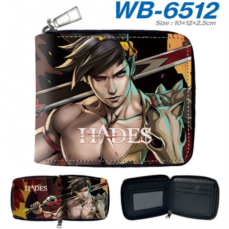 Hades Anime color short full zip folding wallet 10x12x2.5cm