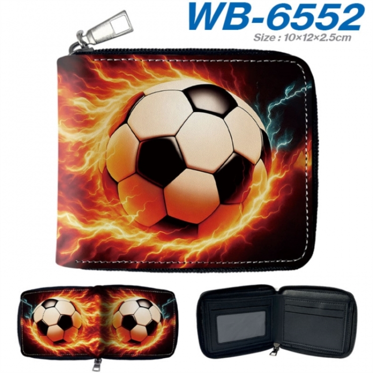 Ball games Anime color short full zip folding wallet 10x12x2.5cm