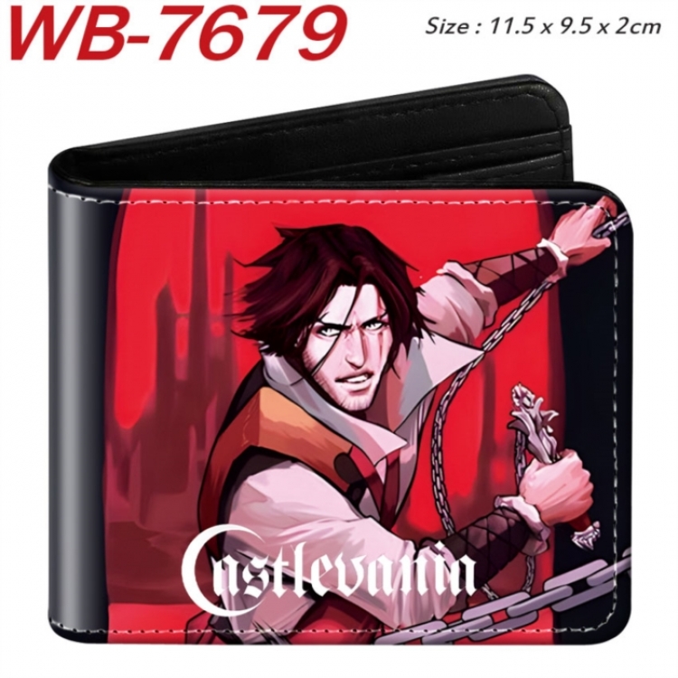 Castlevania Animation color PU leather half fold wallet 11.5X9X2CM