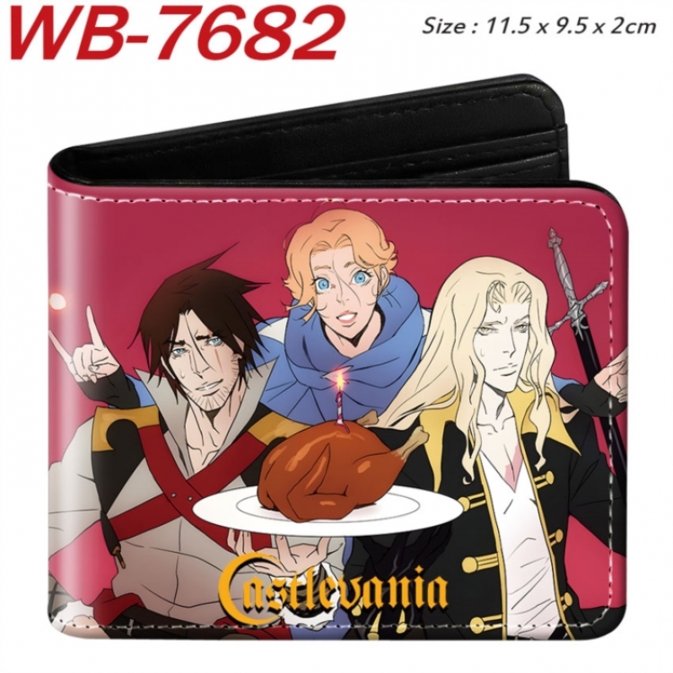 Castlevania Animation color PU leather half fold wallet 11.5X9X2CM