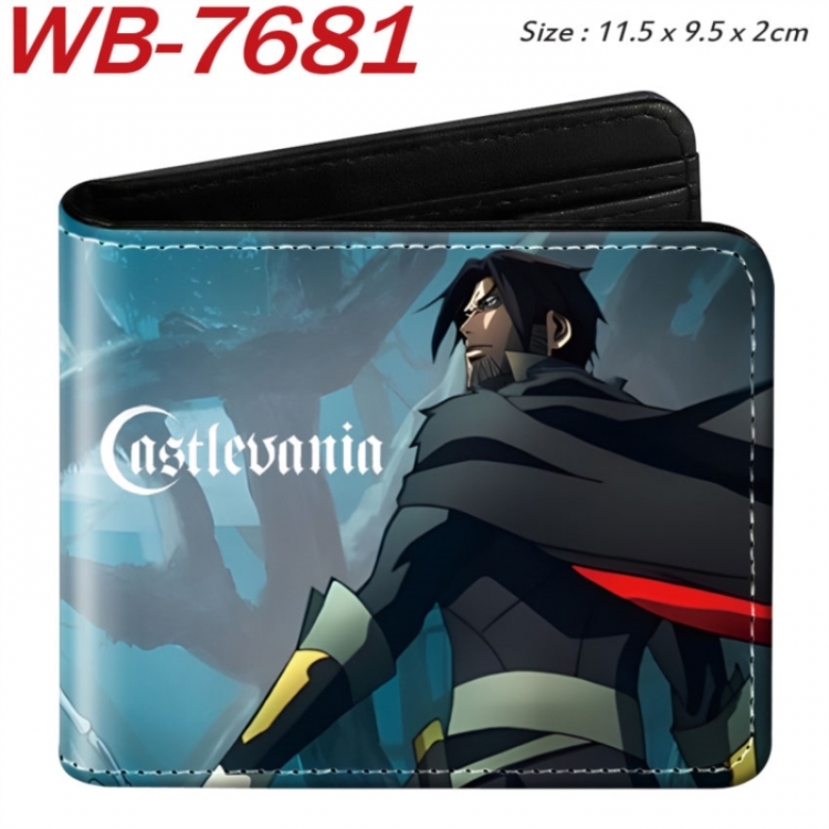 Castlevania Animation color PU leather half fold wallet 11.5X9X2CM