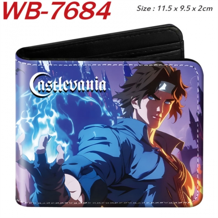 Castlevania Animation color PU leather half fold wallet 11.5X9X2CM