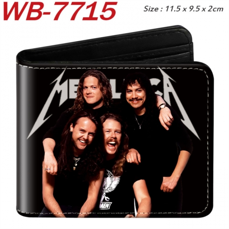 Metallica Animation color PU leather half fold wallet 11.5X9X2CM