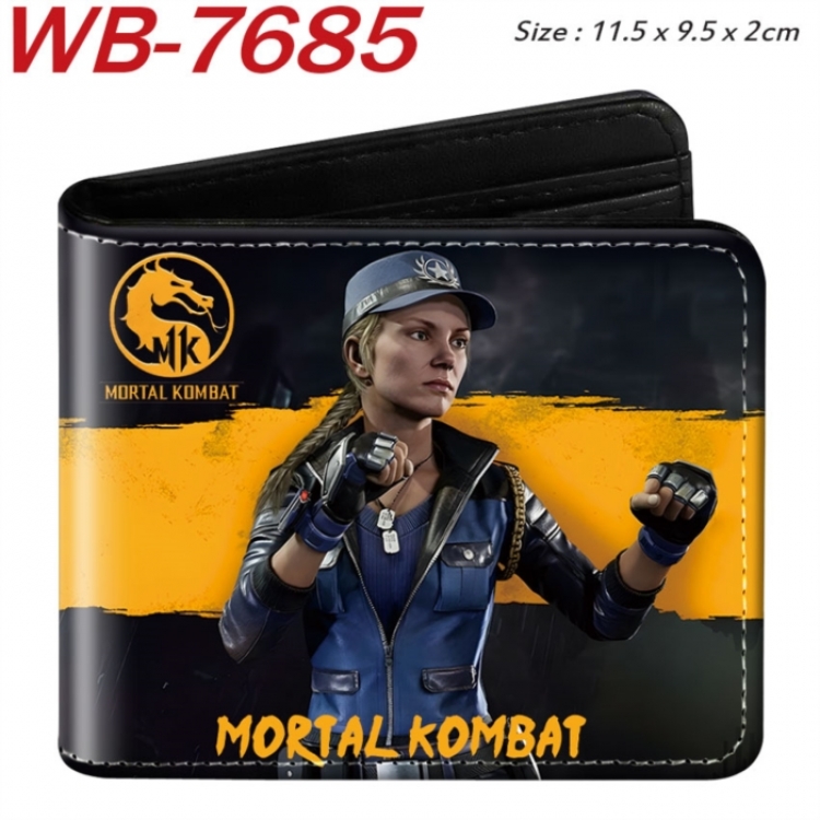 Mortal Kombat Animation color PU leather half fold wallet 11.5X9X2CM