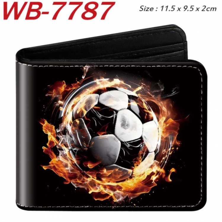 Ball games Animation color PU leather half fold wallet 11.5X9X2CM
