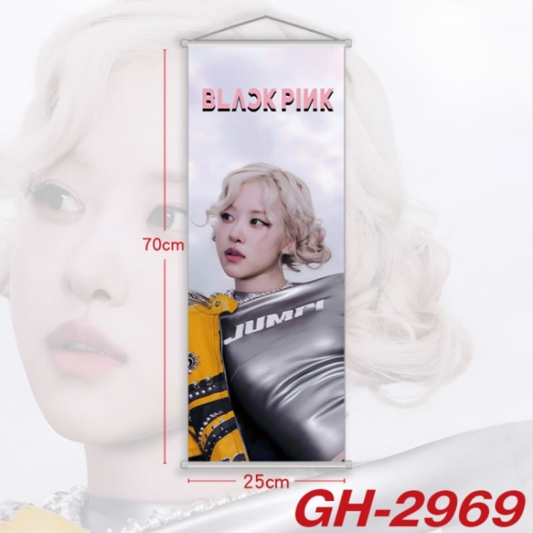 BLACK PINK Plastic Rod Cloth Small Hanging Canvas Painting Wall Scroll 25x70cm price for 5 pcs