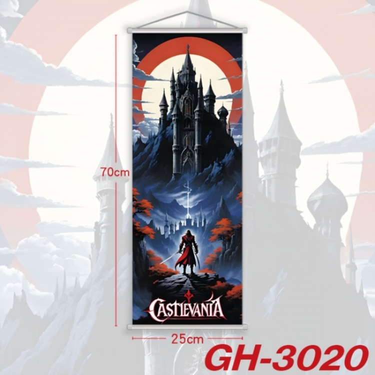 Castlevania Plastic Rod Cloth Small Hanging Canvas Painting Wall Scroll 25x70cm price for 5 pcs