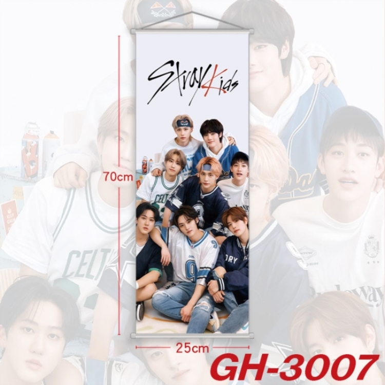 Stray Kids Plastic Rod Cloth Small Hanging Canvas Painting Wall Scroll 25x70cm price for 5 pcs