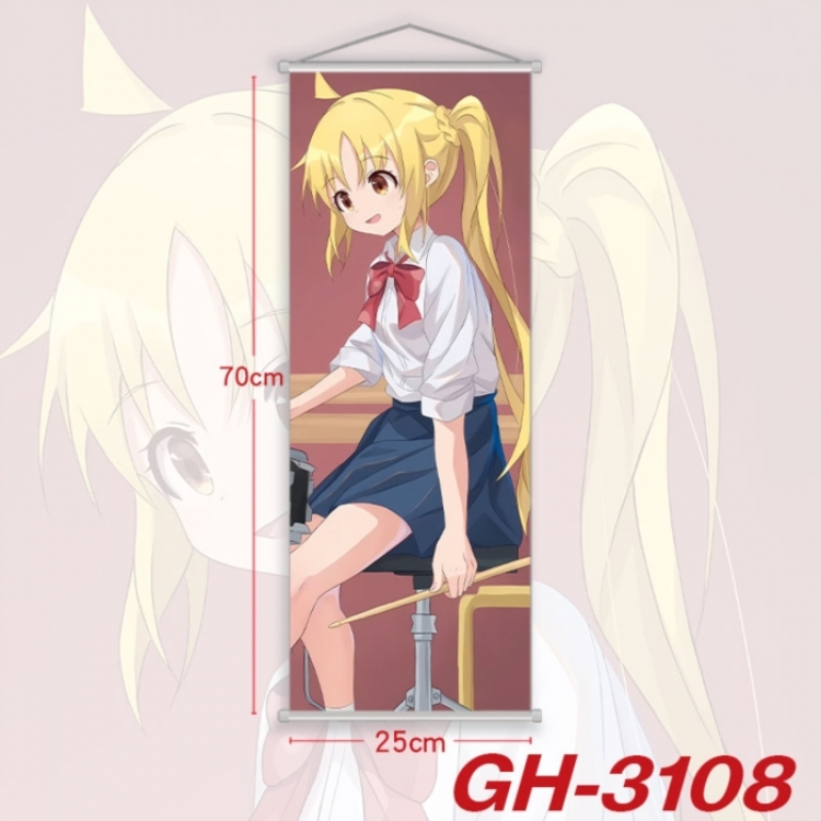 BOCCHI THE ROCK! Plastic Rod Cloth Small Hanging Canvas Painting Wall Scroll 25x70cm price for 5 pcs