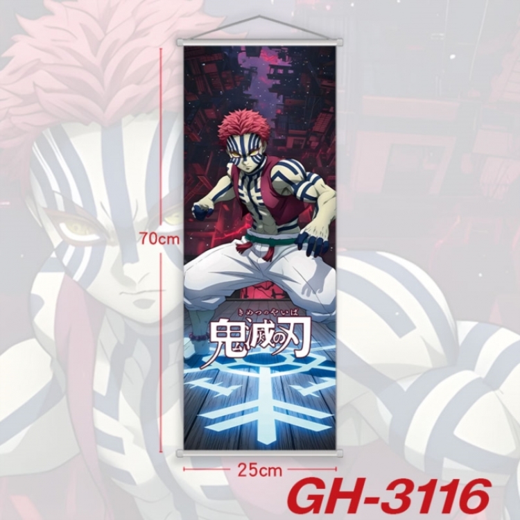 Demon Slayer Kimets Plastic Rod Cloth Small Hanging Canvas Painting Wall Scroll 25x70cm price for 5 pcs