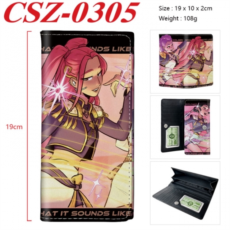 K-Pop Demon Hunters Anime peripheral long three fold wallet 19x10x2cm