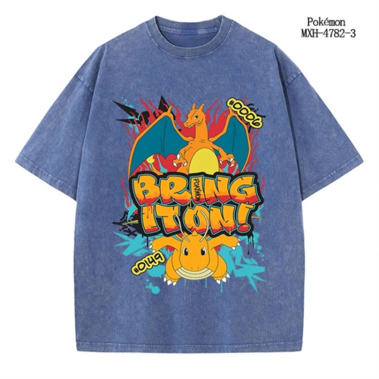 Pokemon Anime peripheral pure cotton washed and worn T-shirt from S to 2XL