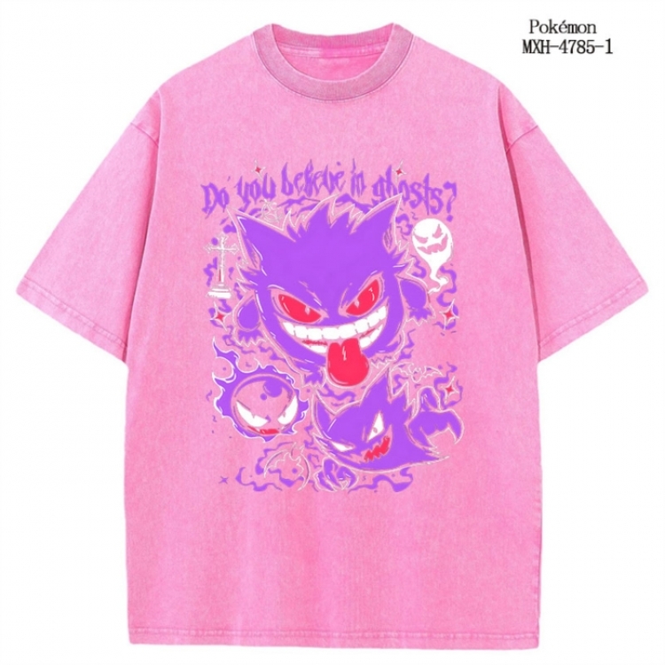 Pokemon Anime peripheral pure cotton washed and worn T-shirt from S to 2XL