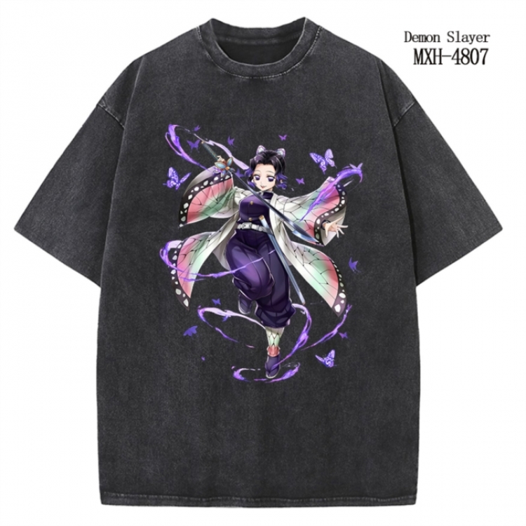 Demon Slayer Kimets Anime peripheral pure cotton washed and worn T-shirt from S to 2XL