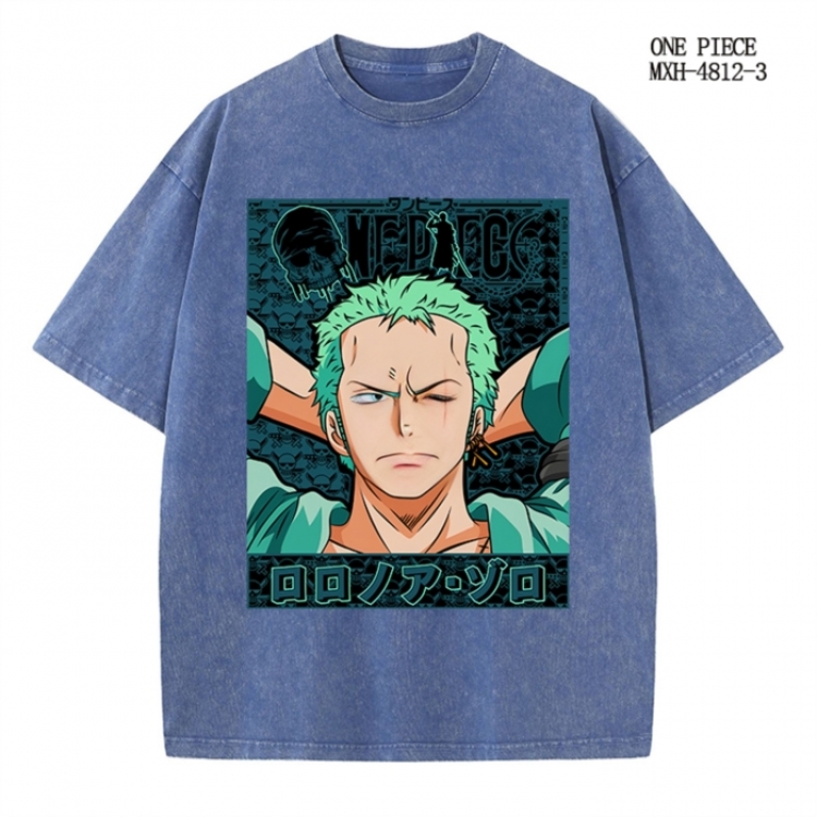 One Piece Anime peripheral pure cotton washed and worn T-shirt from S to 2XL