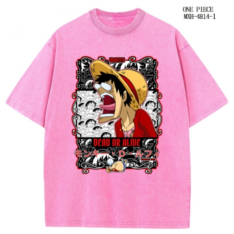 One Piece Anime peripheral pure cotton washed and worn T-shirt from S to 2XL