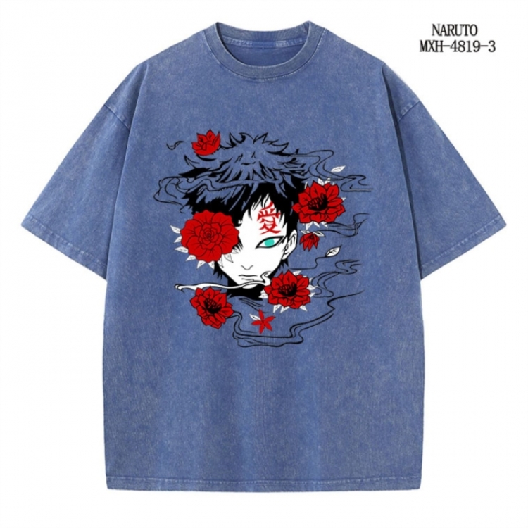 Naruto Anime peripheral pure cotton washed and worn T-shirt from S to 2XL