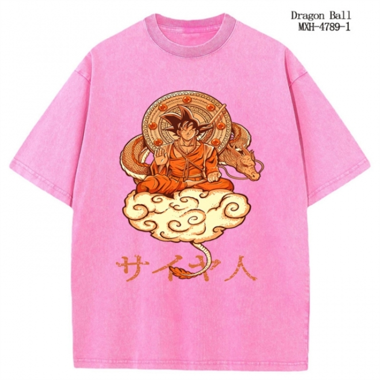 DRAGON BALL Anime peripheral pure cotton washed and worn T-shirt from S to 2XL