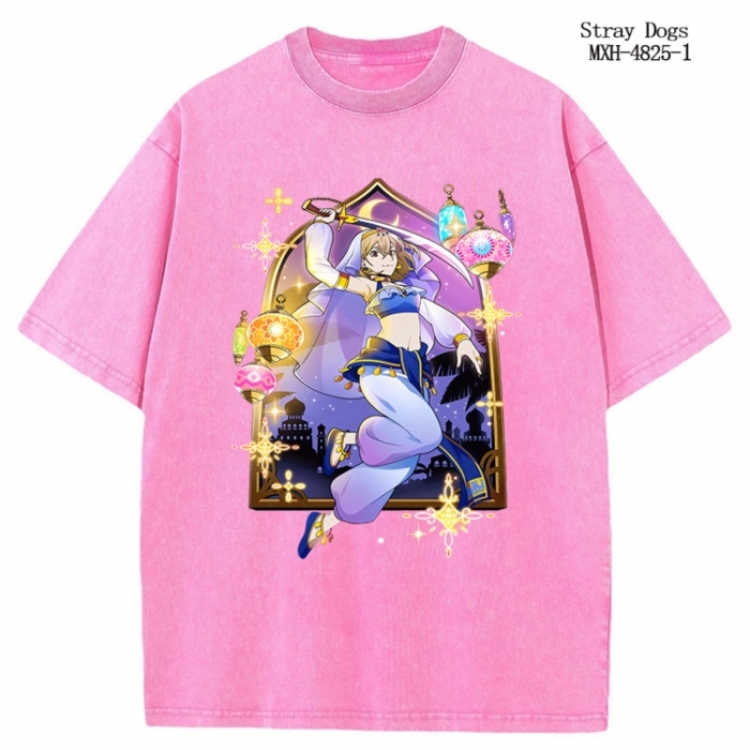 Bungo Stray Dogs Anime peripheral pure cotton washed and worn T-shirt from S to 2XL