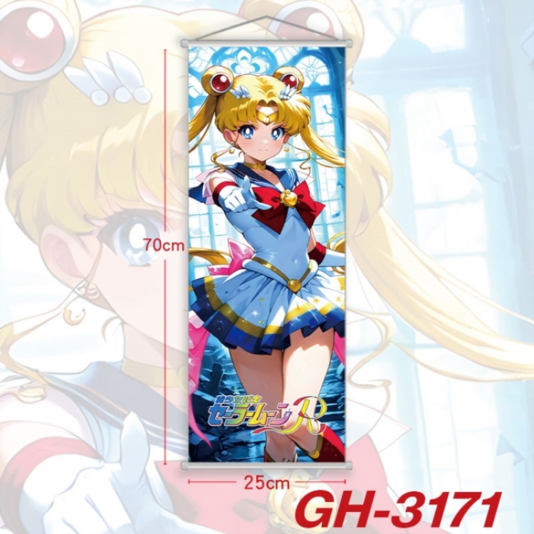 sailormoon Plastic Rod Cloth Small Hanging Canvas Painting Wall Scroll 25x70cm price for 5 pcs