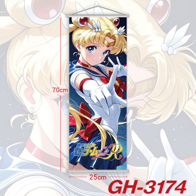 sailormoon Plastic Rod Cloth Small Hanging Canvas Painting Wall Scroll 25x70cm price for 5 pcs