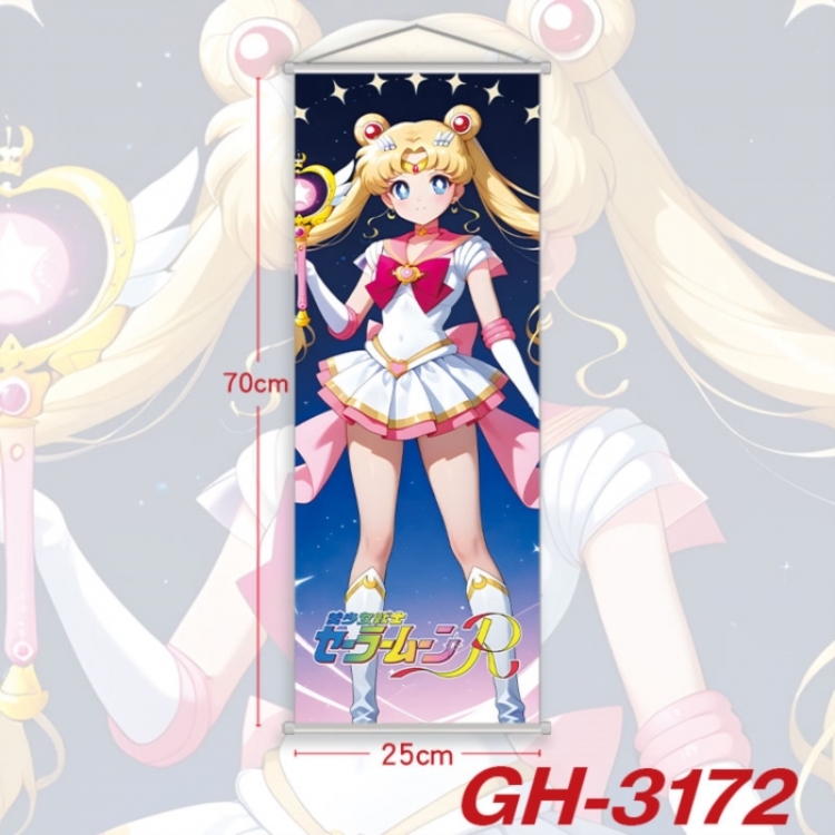 sailormoon Plastic Rod Cloth Small Hanging Canvas Painting Wall Scroll 25x70cm price for 5 pcs