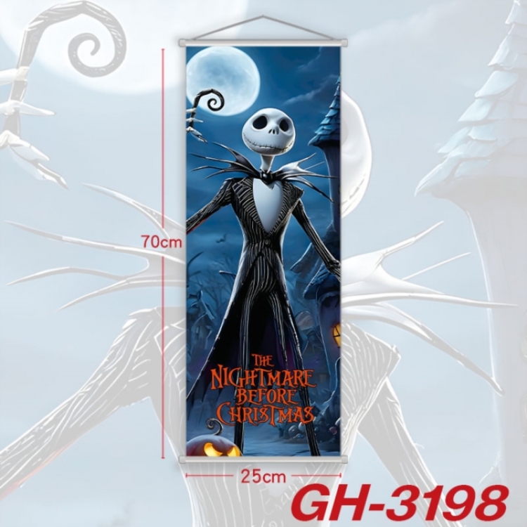 The Nightmare Before Christmas Plastic Rod Cloth Small Hanging Canvas Painting Wall Scroll 25x70cm price for 5 pcs
