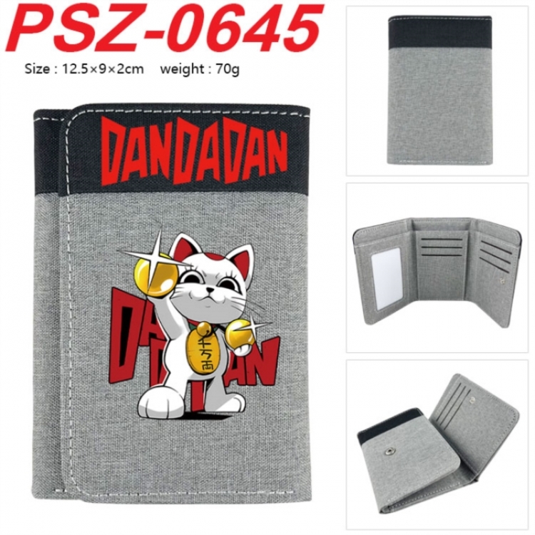 DANDADAN Anime color blocked three fold concealed wallet 12.5X9X2CM 70G