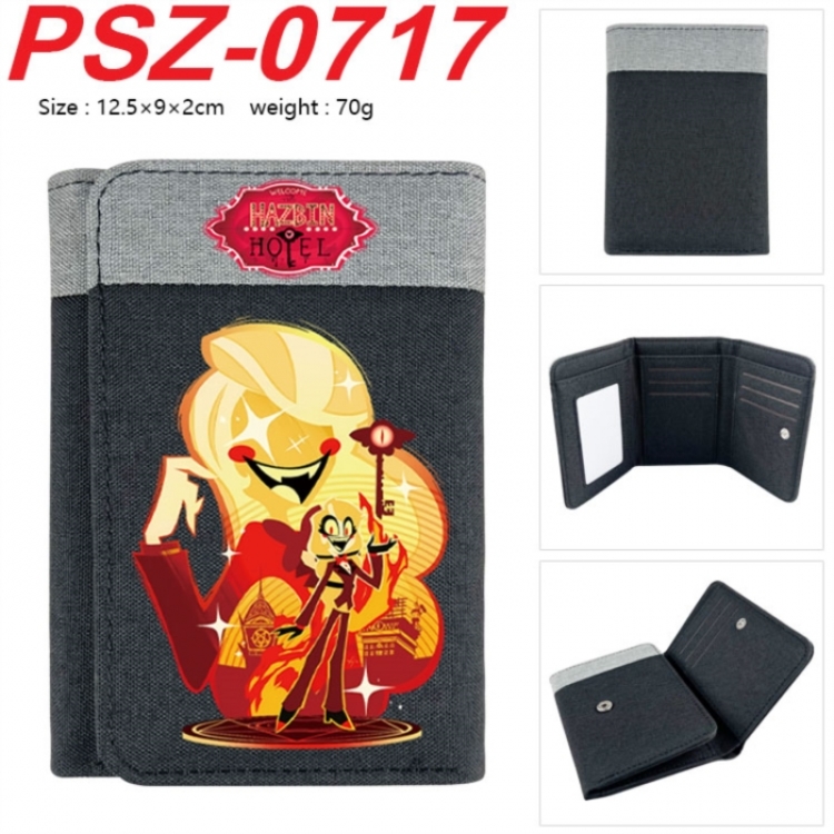 Hazbin Hotel Anime color blocked three fold concealed wallet 12.5X9X2CM 70G