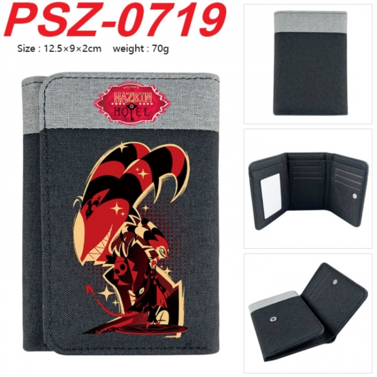 Hazbin Hotel Anime color blocked three fold concealed wallet 12.5X9X2CM 70G