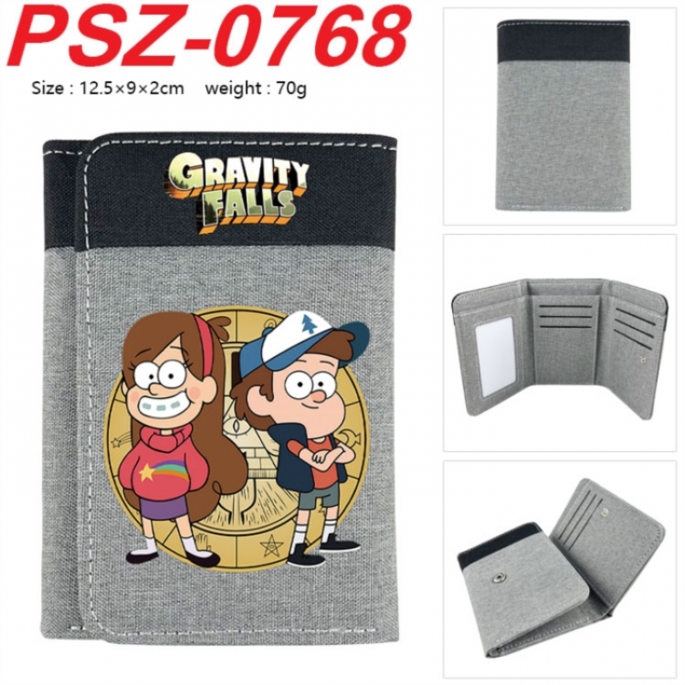 Gravity Falls Anime color blocked three fold concealed wallet 12.5X9X2CM 70G