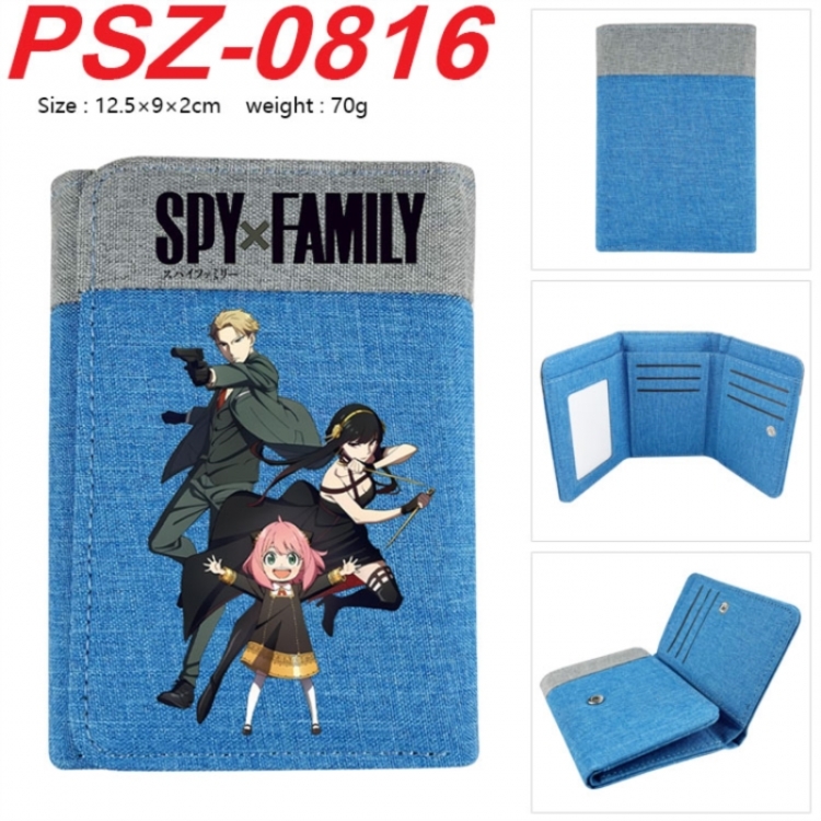 SPY×FAMILY Anime color blocked three fold concealed wallet 12.5X9X2CM 70G