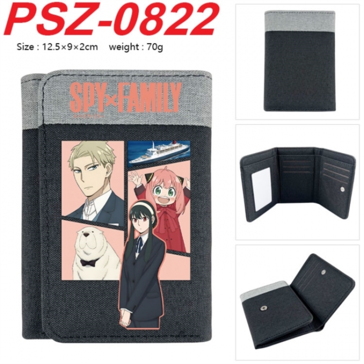 SPY×FAMILY Anime color blocked three fold concealed wallet 12.5X9X2CM 70G