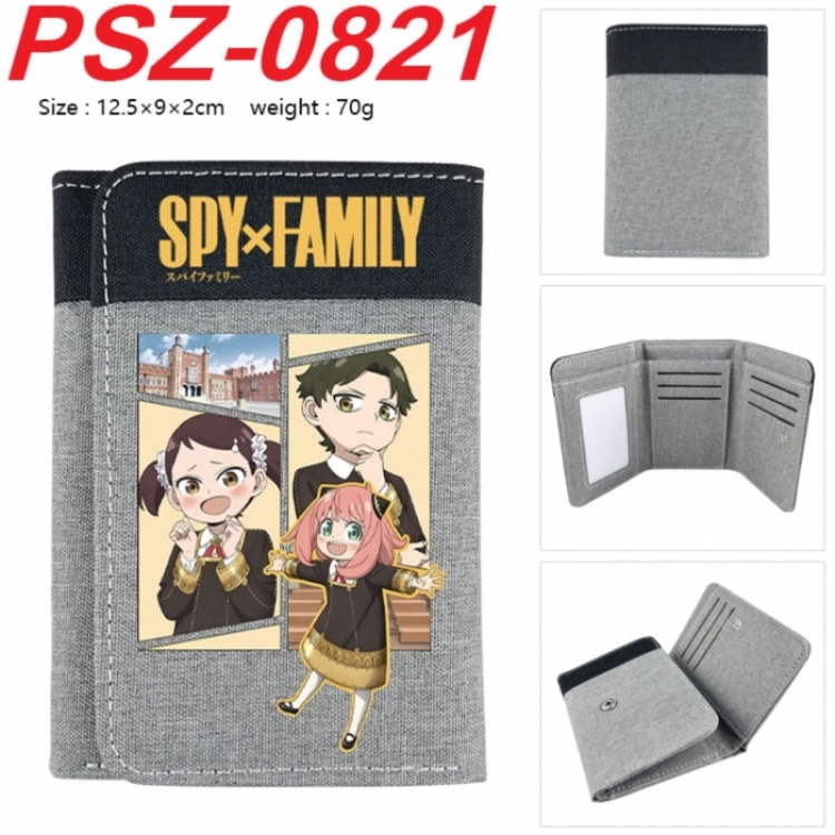 SPY×FAMILY Anime color blocked three fold concealed wallet 12.5X9X2CM 70G