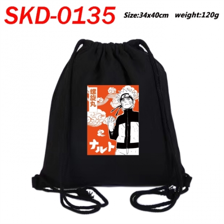 Naruto Anime themed Canvas Drawstring Backpack Tote Bag 34x40cm
