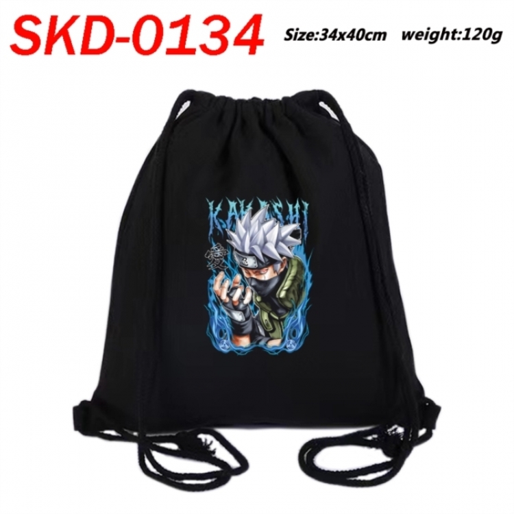 Naruto Anime themed Canvas Drawstring Backpack Tote Bag 34x40cm