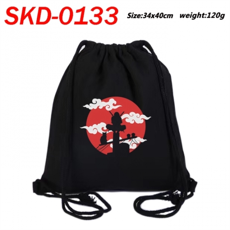 Naruto Anime themed Canvas Drawstring Backpack Tote Bag 34x40cm