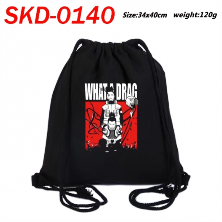 Naruto Anime themed Canvas Drawstring Backpack Tote Bag 34x40cm