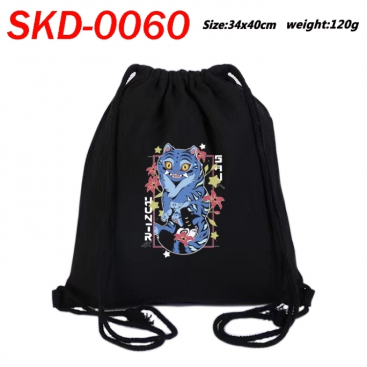 K-Pop Demon Hunters Anime themed Canvas Drawstring Backpack Tote Bag 34x40cm