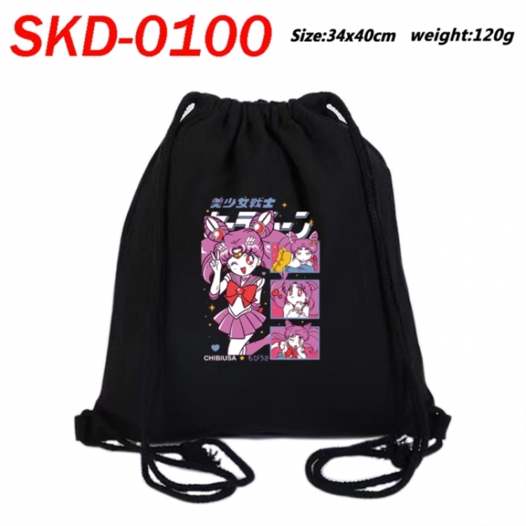 sailormoon Anime themed Canvas Drawstring Backpack Tote Bag 34x40cm