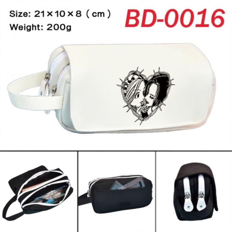 NANA Anime peripheral handheld large capacity double-layer Oxford cloth pencil case 21X10X8cm