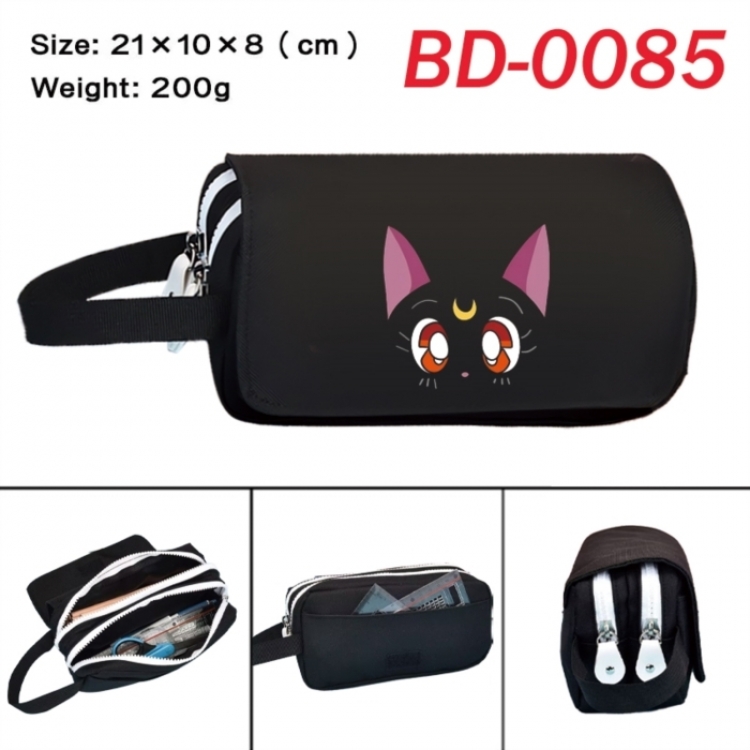 sailormoon Anime peripheral handheld large capacity double-layer Oxford cloth pencil case 21X10X8cm