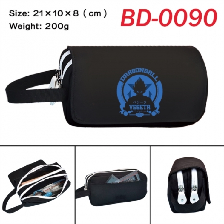 DRAGON BALL Anime peripheral handheld large capacity double-layer Oxford cloth pencil case 21X10X8cm