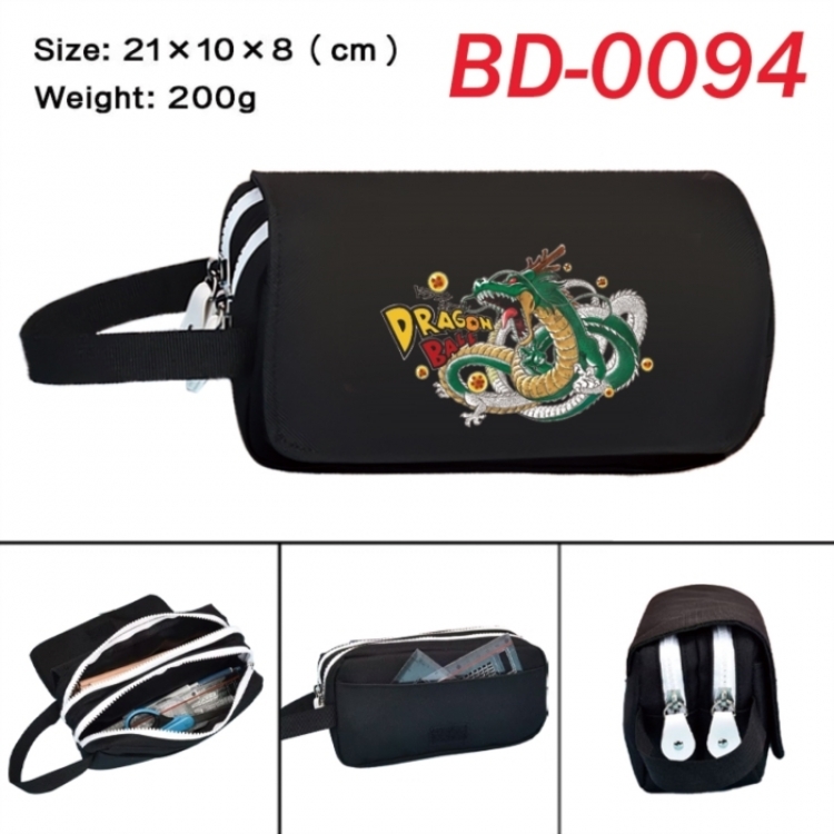 DRAGON BALL Anime peripheral handheld large capacity double-layer Oxford cloth pencil case 21X10X8cm
