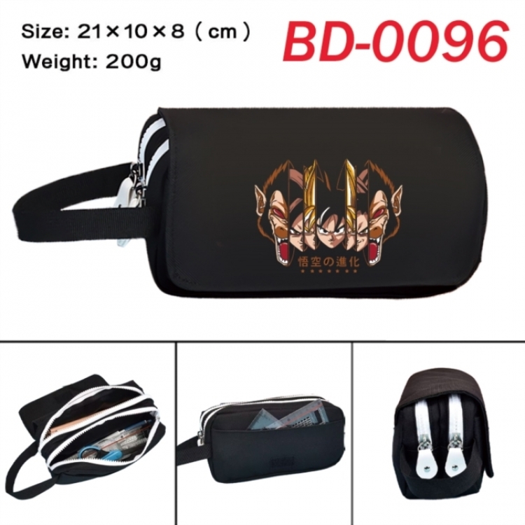 DRAGON BALL Anime peripheral handheld large capacity double-layer Oxford cloth pencil case 21X10X8cm