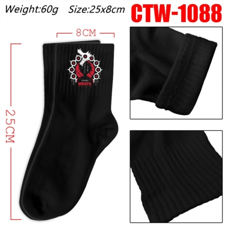 The Seven Deadly Sins Anime Print Long Crew Cotton Socks 25x8cm