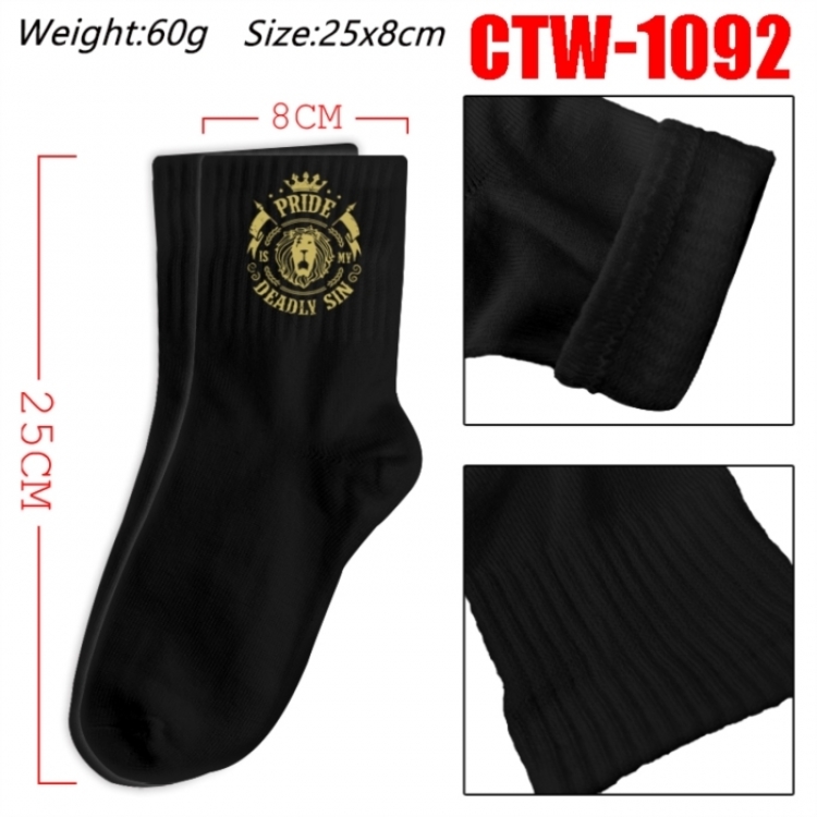 The Seven Deadly Sins Anime Print Long Crew Cotton Socks 25x8cm